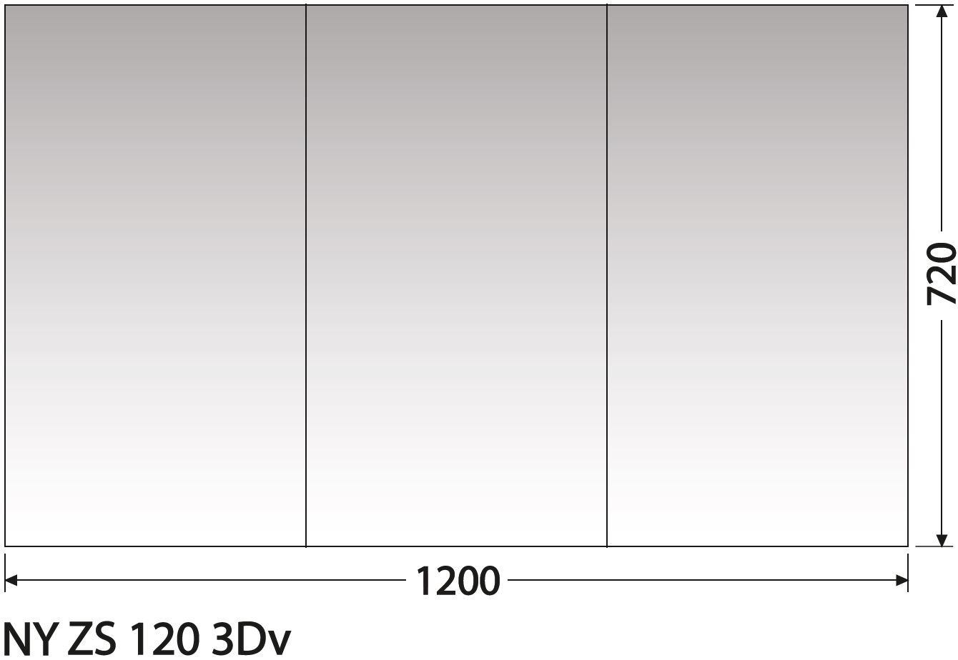 Intedoor NY ZS, zrcadlová stěna, 120x72 cm - NY ZS 120 3Dv, v interiéru koupelny, záběr 2