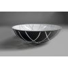 SAPHO MURANO LINEA skleněné umyvadlo kulaté 40x14 cm, černá/bílá