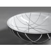 SAPHO MURANO LINEA skleněné umyvadlo kulaté 40x14 cm, černá/bílá