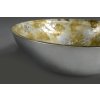 SAPHO MURANO ANIMA skleněné umyvadlo kulaté 40x14 cm, stříbrná/béžovozlatá