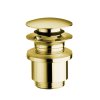Uzavíratelná k. výpust pro umyvadla bez přepadu Click Clack,tichá,V10-25mm,zlato