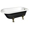 Polysan FOXTROT volně stojící vana 170x75x64cm, nohy bronz, černá/bílá 72963