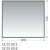 Intedoor CENTINO zrcadlo s LED osvětlením 80x70cm CE ZS 80