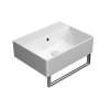 Sapho KUBE X keramické umyvadlo 45x35cm, broušená spodní hrana, bez otvoru, bílá ExtraGlaze 94859011