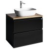 Aqualine ALTAIR skříňka s deskou 68 cm, černá mat/dub emporio AI670-01