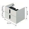 Intedoor Forty, koupelnová skříňka s umyvadlem na desku - FORTY 100 2Z L N