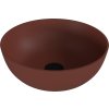 Polysan BANERA ROUND umyvadlo na desku, litý mramor, průměr 39cm, hnědá mat 14337.71