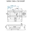 santech varia sharp 158x73 cm technicky nakres