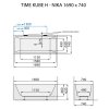 santech time kube h nika 169x74 cm technicky nakres