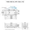 santech time one hl hp 1580x705 mm technicky nakres