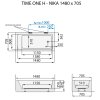 santech time nika 1480x705 mm technicky nakres