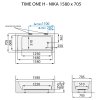santech time one nika 1580x705 mm technicky nakres