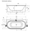 Ravak Ypsilon Wall volně stojící vana 178x86 cm