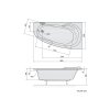 Polysan NAOS R asymetrická vana 180x100x43cm, bílá 47111