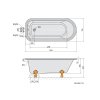 Polysan FOXTROT volně stojící vana 170x75x64cm, nohy bílé, bílá 68112