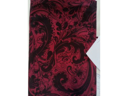 YTY EXCELENT, polyesterový úplet, paisley rub a líc bordo, SR40440A, OK027 odhad