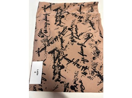 Teplákovina French Terry, rotační tisk, 260g, barva latte, FT51036B, INV