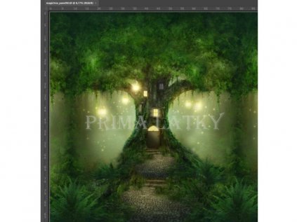 15771 teplakovina strom podle rocnich obdobi panel 90x90 leto ok09