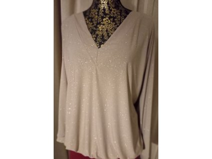 YTY, polyesterový úplet metalický, č.4 krémová, SR31164, INV26