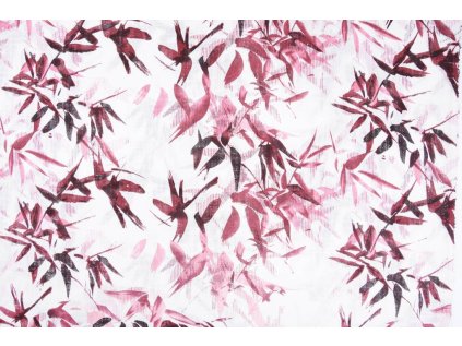 printed cotton linnenlook bamboo plant pink