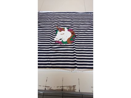 3498 2 bavlneny uplet sire 65x150cm revers jednorozci