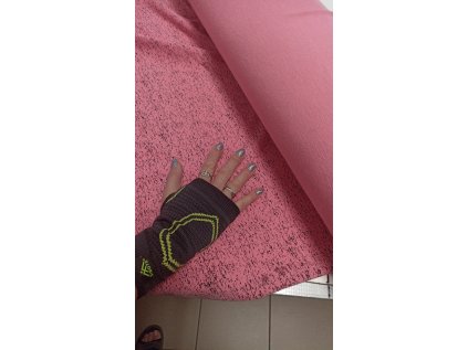 Teplákovina Tamara, rotační tisk, světle růžová, FT40382A, délka 1.3m, OK09