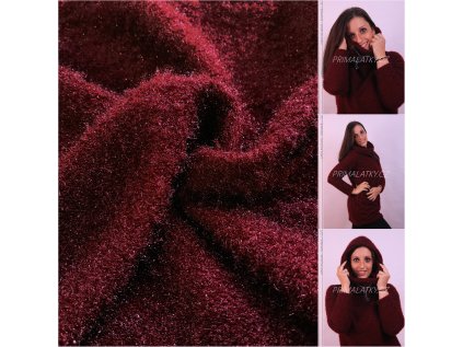 Svetrovina metalická s chloupkem, bordo, MD241024, OK01