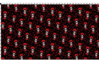 6440 teplakovina s 175 cm vzor c mrtve nevesty panel 90x180 cm ok01