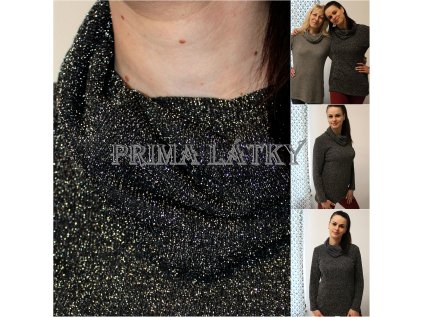 69337 69337 svetrovina se stribrnou nitkou barva stribrna cerny podklad sv41001c odh i09