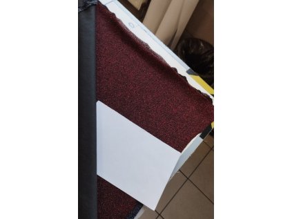 Nylon metalický úplet se třpytivým vzhledem, barva červená, MD41030R, odhad INV