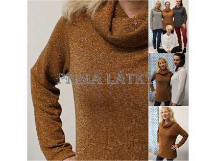 69874 svetrovina se stribrnou nitkou barva velbloud delka0 6m sv2206b i09