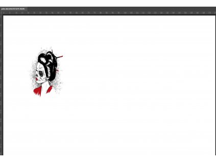 7016 bavlneny uplet s dig tiskem gejsa bily podklad panel delky 85 cm ok09