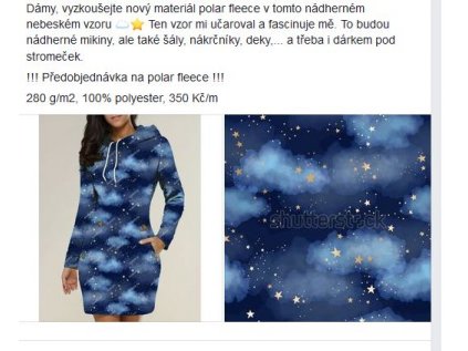 Polar fleece ECO, rub a líc počes, 8639, modrý vzor, OK11