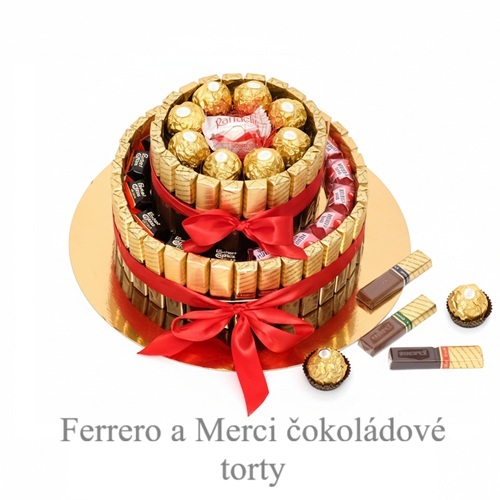 Dekorácia z čokolád Merci a Ferrero praliniek – sladký darček
