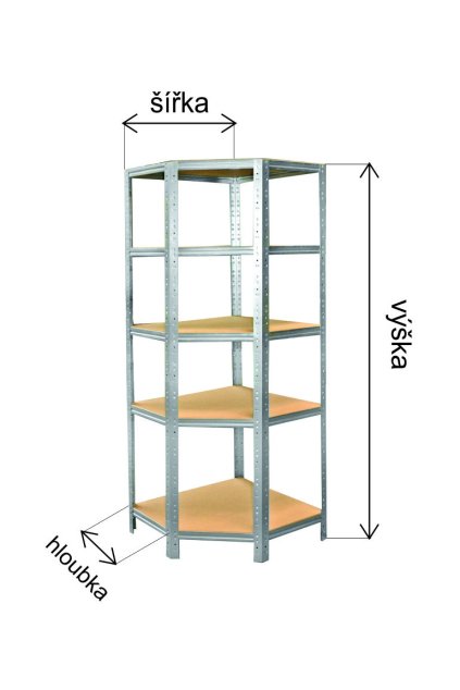 rohový regál 230x90x60