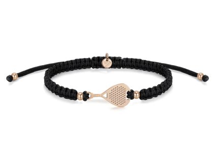 Rose Padel Black Braided Bracelet