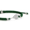 Silver Padel Dark Green Braided Bracelet
