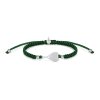 Silver Padel Dark Green Braided Bracelet