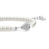 Pearl Silver Padel Chain Bracelet
