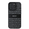 DKNY PU Leather Repeat Pattern Tonal Stripe Zadní Kryt pro iPhone 16 Pro Black