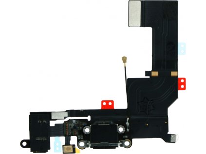 Flex kabel s nabíjecím portem a konektorem pro sluchátka  pro iPhone 5s černý Ori