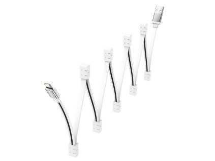 Hoco skládací magnetický nabíjecí datový kabel Lightning 1M 2,4A bílý
