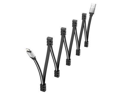 Hoco skládací magnetický nabíjecí datový kabel Lightning 1M 2,4A černý