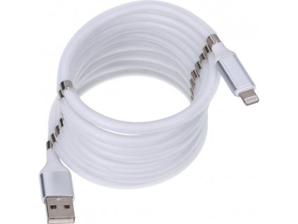1M Magic Rope Magnetic Absorption Charging Data Cable for Lightning White
