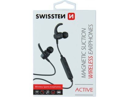 Sluchátka bluetooth swissten active černá