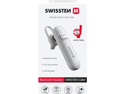 Bluetooth headset Swissten Caller bílý