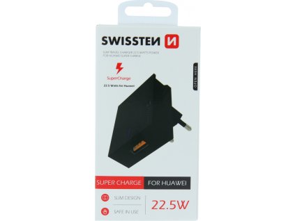 Swissten síťový adaptér pro huawei super charge 22,5w černý