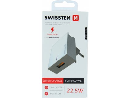Swissten síťový adaptér pro huawei super charge 22,5w bílý