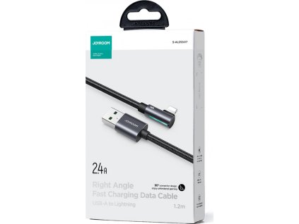JOYROOM S-AL012A17 1.2M 2.4A Lightning Right Angle Fast Charging Data Cable Black CE/ROHS Certified