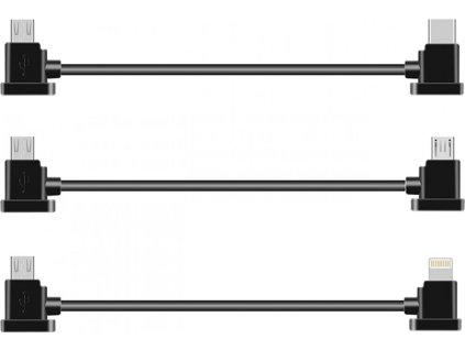 Sada 3x datový kabel 15cm (zakřivená hlava) pro DJI Mavic Pro/Mavic Mini/Spark